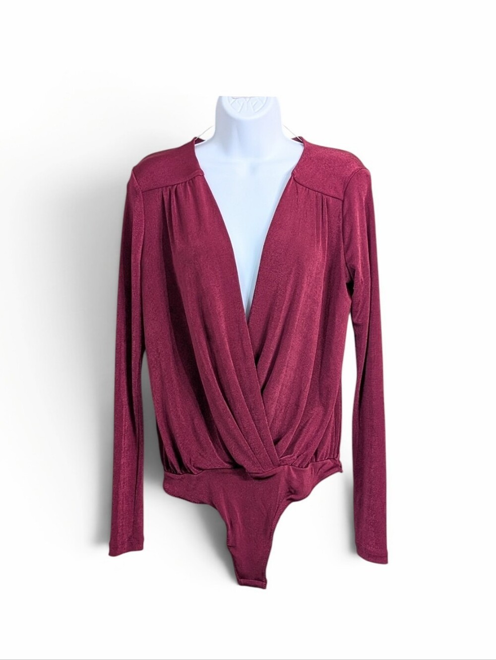 Free People Intimately Turnt Thong Bodysuit Sz M Mulberry Long Sleeve Cocktail